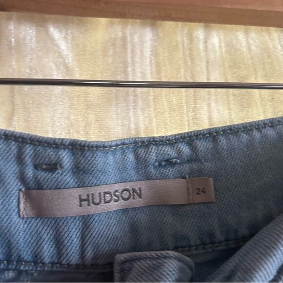 Hudson Utility Short Spring Indigo Blue Lyocell Denim Belt Tie Waist NWT Size 24 - Picture 6 of 9